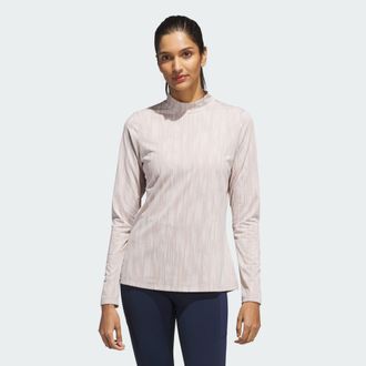 adidas adidas Performance Womens Ultimate365 Jacquard Long Sleeve Mock Neck Top - Brown - Size Medium
