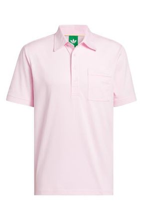 adidas Archive Pocket Golf Polo in Clear Pink/Chalk White at Nordstrom, Size Xx-Large