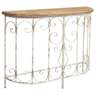 Wanderlust Deco Recibidor de madera y metal acabado envejecido 109x35x81