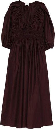 Matteau Gelaagde midi-jurk met watervalknoop - Paars