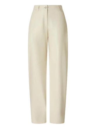 Pinko Beige High-Waisted Trousers With Flap Pockets And Structured Finish