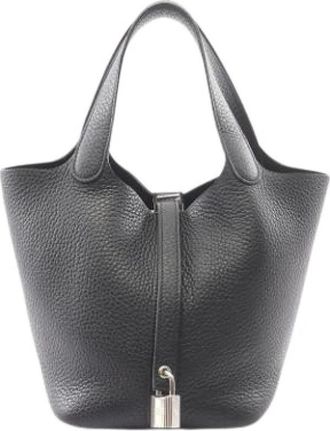 Herm&egrave;s Pre-owned Vintage Bucket Bag - Dames - Vintage Tas - Zwart - ONE Size - Leer - Vintage