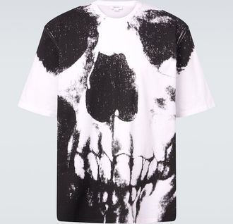 Alexander McQueen T-shirt Skull in jersey di cotone con stampa