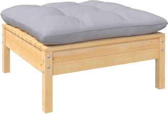 vidaXL Reposapi&eacute;s De Jard&iacute;n Con Coj&iacute;n Madera Maciza De Pino Gris Vidaxl