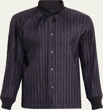 Homme Pliss&eacute; Issey Miyake Mens Padded Pleats Bomber Jacket