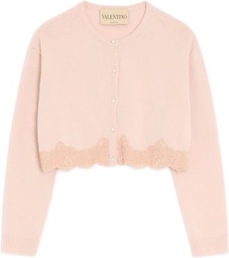 Valentino Garavani Cardigan con dettagli in pizzo - Rosa