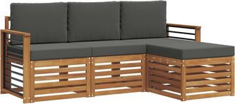 vidaXL Conjunto De Sof&aacute;s De Exterior 4 Uds. Natural Y Antracita Vidaxl