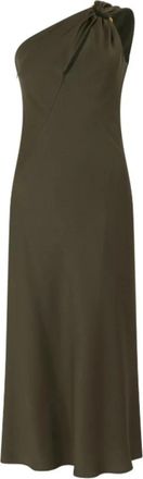 Max Mara One-shoulder Midi Jurk - Dames - Casual kleedjes - Groen - 3XS - Polyester - Kleedjes