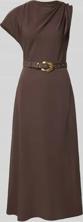 Forever New Midikleid mit G&uuml;rtel Modell Kylee Draped in Schoko, Gr&ouml;&szlig;e 32