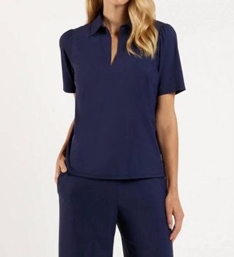 Jude Connally Imogene Short Sleeve Top In Navy
