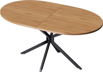 STILVORA Mesa De Comedor Ovalada Para 4 A 6 Personas En Mdf Con Patas En Forma De Cruz, Dise&ntilde;o Moderno - 120&times;80&times;75,5 Cm, Madera Natural