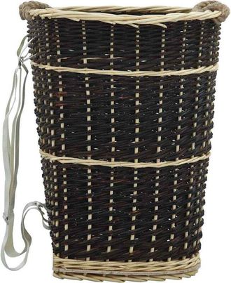 vidaXL Vidaxl - Cesto Para Le&ntilde;a Con Correas Transporte Sauce Natural 50x44x58cm