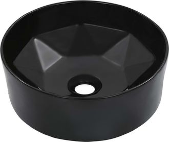 vidaXL Lavabo 36x14 Cm Cer&aacute;mica Negro Vidaxl