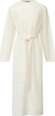 Fabiana Filippi Midi Jurk met Riem - Dames - Kleedjes - Wit - XS - Wol - Kleedjes