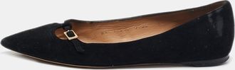 Ferragamo Black Suede Ballet Flats