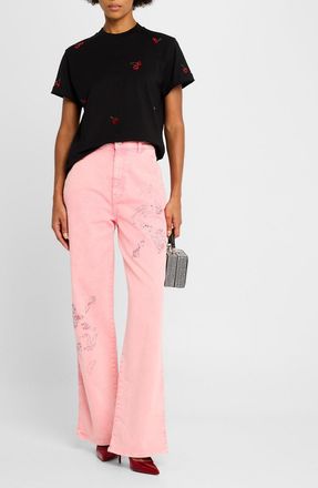 Des_Phemmes Floral Crystal High-Rise Jeans