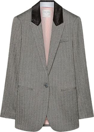 Forte_Forte Velvet Collar Tailored Grey Jacket