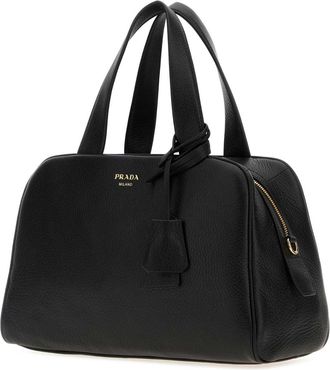 Prada Womens Black Leather Handbag Nero Cervuselaphusscot. Borse A Mano Bag