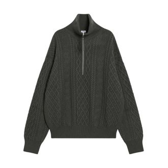 Loewe Turtlenecks, male, Green, S, Zip-up Jumper