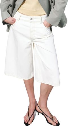 Mango Denim Bermuda Shorts in Off White at Nordstrom, Size 10