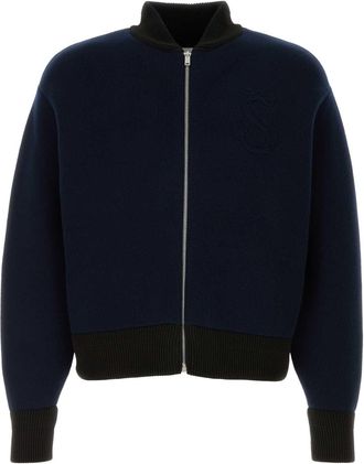 Jil Sander Dark Blue Wool Blend Cardigan