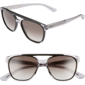 Ferragamo 55mm Navigator Sunglasses in Black Grey at Nordstrom Rack