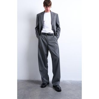 Topman Straight Leg Suit Pants in Charcoal at Nordstrom, Size 34