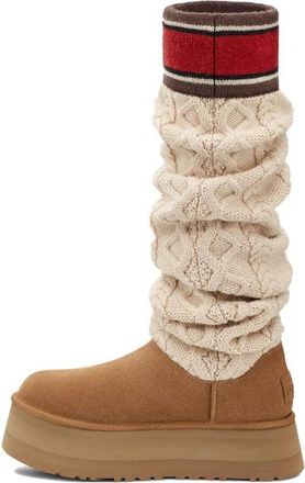 UGG (WMNS) UGG Classic Sweater Letter Tall Chestnut 1144044-CHE