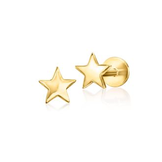 RS Pure by Ross-Simons 14kt Yellow Gold Star Flat-Back Stud Earrings
