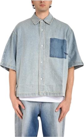 New Amsterdam Surf Association Raglan Denim Shirt - Heren - Spijkeroverhemden - Blauw - L - Denim - Overhemden