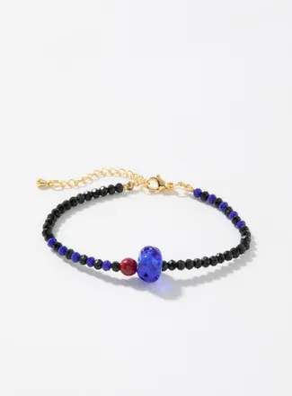 Simons Womens Faceted-bead and stone bracelet