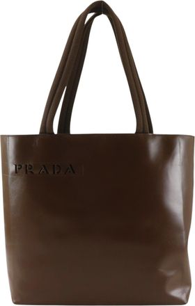 Prada Brown Leather Tote Bag (Pre-Owned)