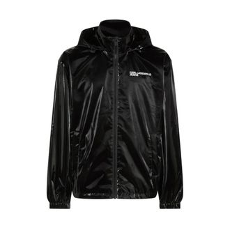 Karl Lagerfeld Rain Jackets, male, Black, Size: XL Rain Jackets