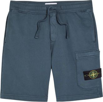 Stone Island Logo Cotton Shorts - Blue Dark - XL