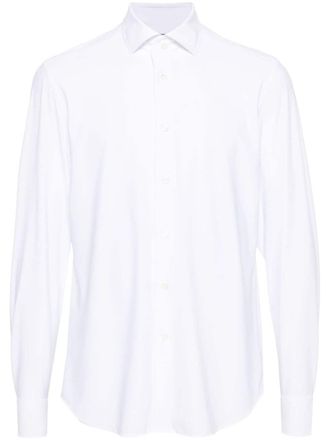 Corneliani spread-collar stretch-jersey shirt - White