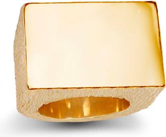 Jewelco London 9ct Gold Rectangular Initial Blank Signet Ring, 16mm x 31mm - JIR034