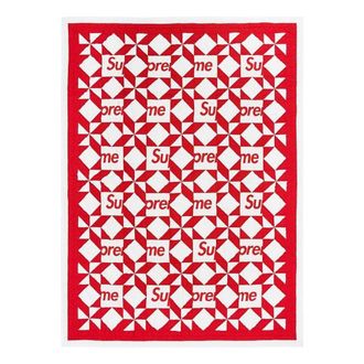 SUPREME Patchwork Quilt Red White SUP-SS23-28