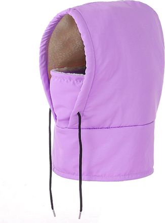 Generic Agriculturi Waterproof Fleece-Lined Hood, Winter Windproof Full Cover Ski Masks, Hood Waterproof and Windproof (Purple,One Size)