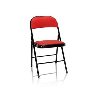 hjh OFFICE silla plegable Piel sint&eacute;tica Rojo