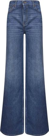 Chlo&eacute; Flared Blauwe Denim Jeans - Dames - Loose Fit Jeans - Blauw - W28 - Denim - Jeans