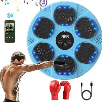 OEM Boxer Con M&uacute;sica, Boxer Led Con Guantes De Boxeo, Cinta Para Boxeadores De Velocidad De 9 Tomas, Estudiantes Y Adultos, Soporte Bluetooth, Azul