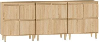 vidaXL Sideboards 3 pcs Sonoma Oak 60x35x70 cm Engineered Wood vidaXL