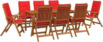 vidaXL Conjunto De Comedor De Jard&iacute;n De 9 Piezas 9 Uds. Natural Vidaxl