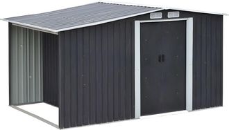 VENTE-UNIQUE.COM Cobertizo de jard&iacute;n acero gris antracita