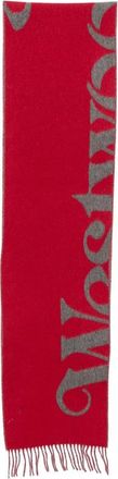 Vivienne Westwood Logo-intarsia Fringed Scarf