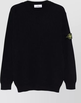 Stone Island ribbed regular-fit cotton crewneck sweater
