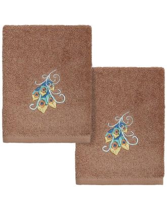 Linum Home Textiles 100% Turkish Cotton Penelope 2Pc Embellished Washcloth Set