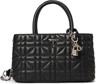 Guess Edita Elite Satchel Satchel Womens Handbags Black, Polyurethane