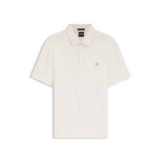 BOSS Mercerized-cotton polo shirt with Double B monogram