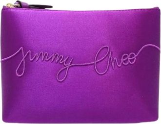 Jimmy Choo London Pre-owned Satin Pouch - Dames - Vintage Clutch - Paars - ONE Size - Satijn - Vintage